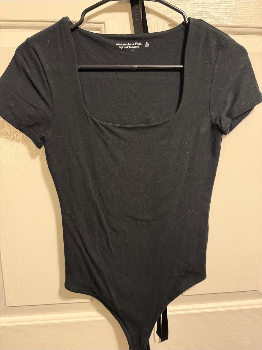 Abercrombie & Fitch Black Scoop Neck Short Sleeve Bodysuit